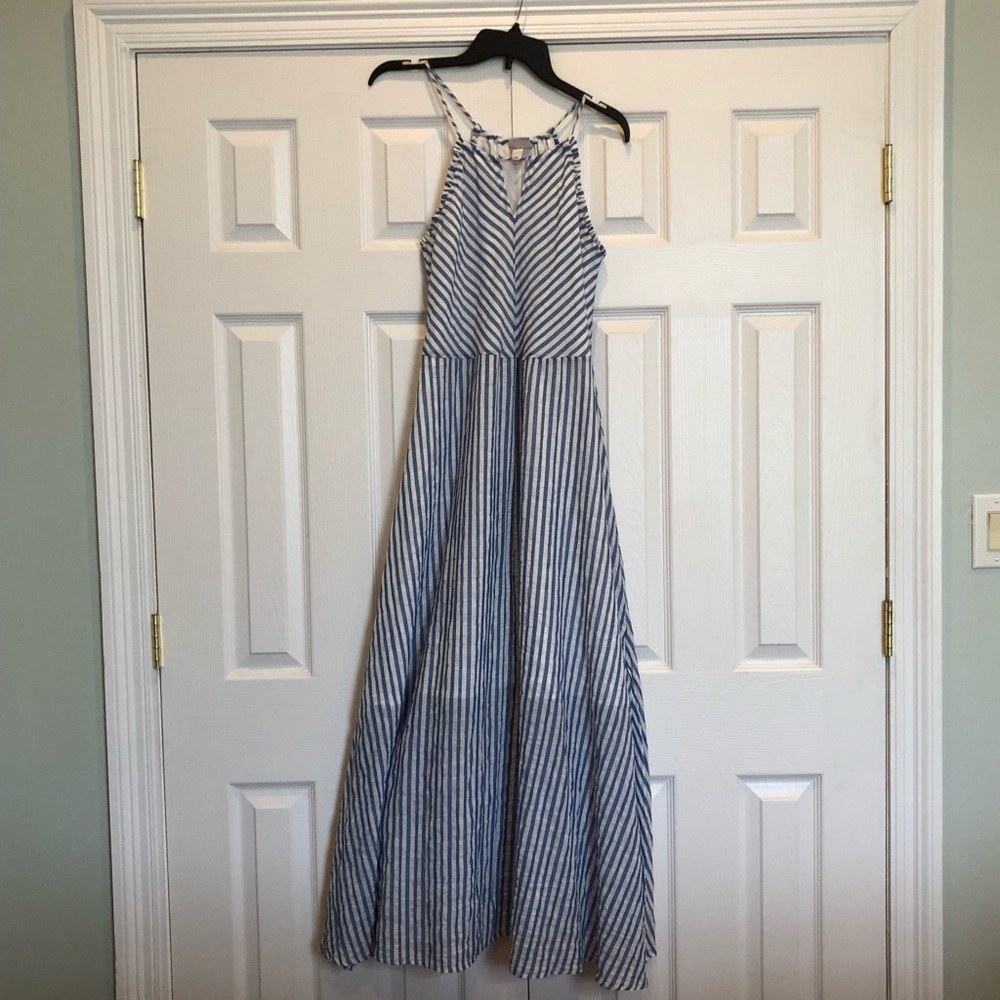 Merona blue and white striped dress size M